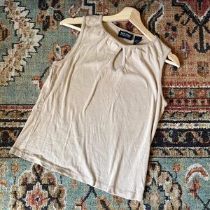 Vintage New York & Company Beige Sleeveless Tank Top